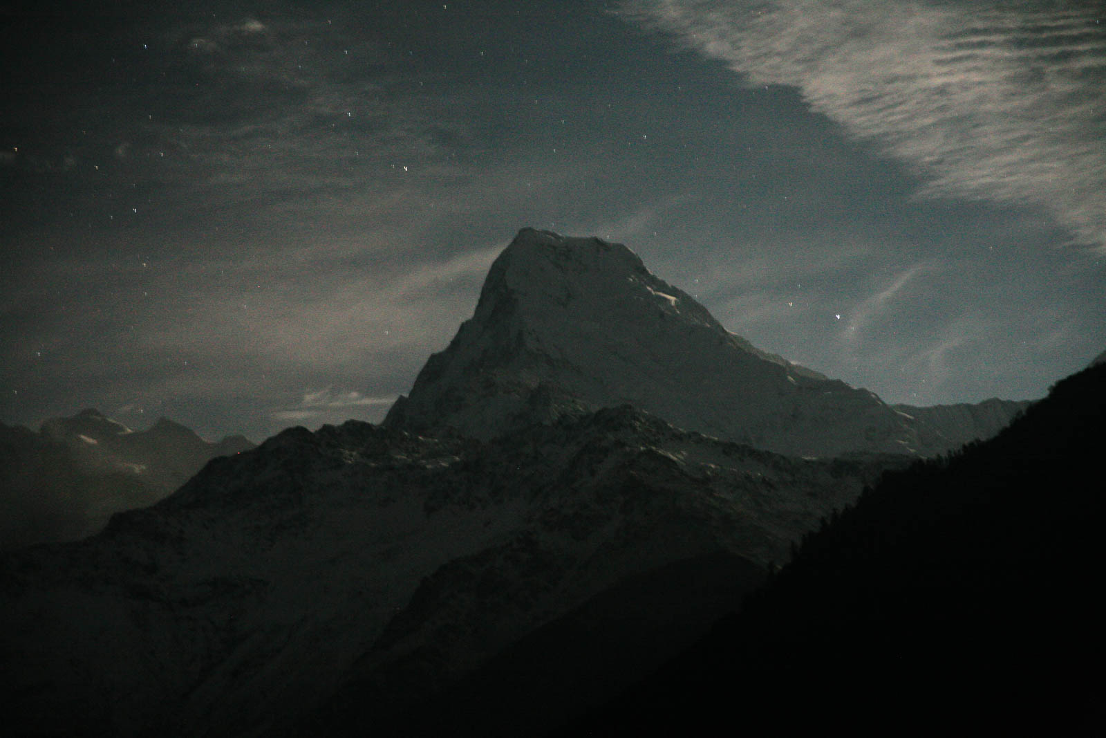 Annapurna South, 7219 m, bei Nacht